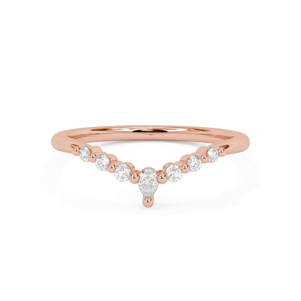 360 degree view of Chevron Pear Crown Diamond Band