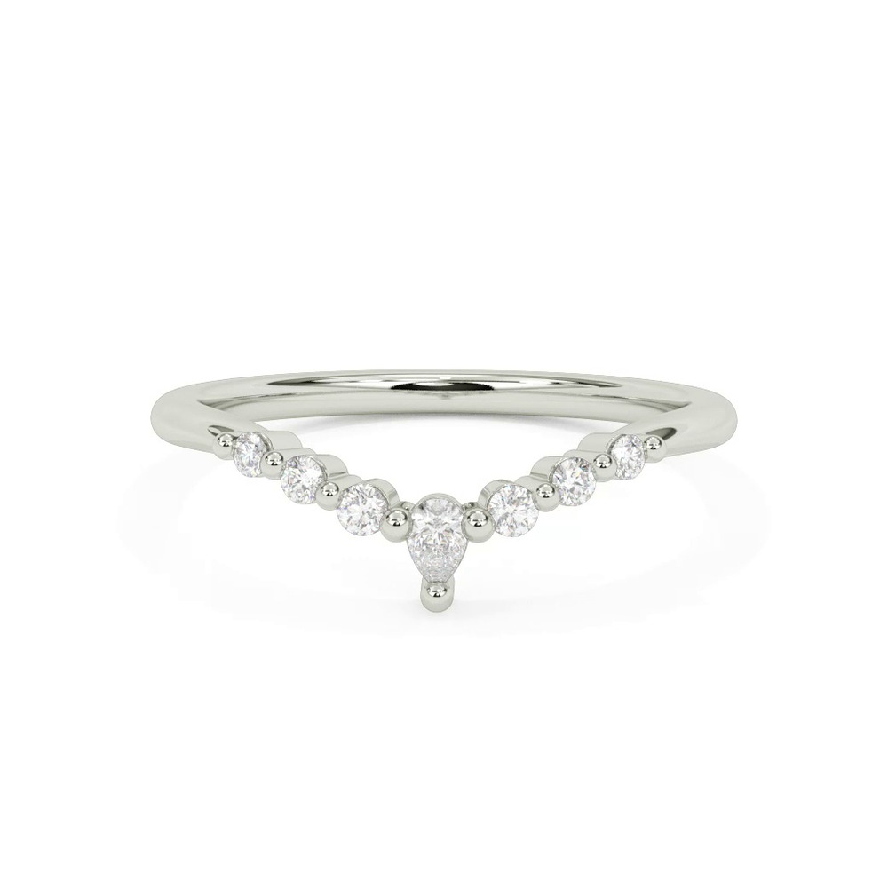 360 degree view of Chevron Pear Crown Diamond Band