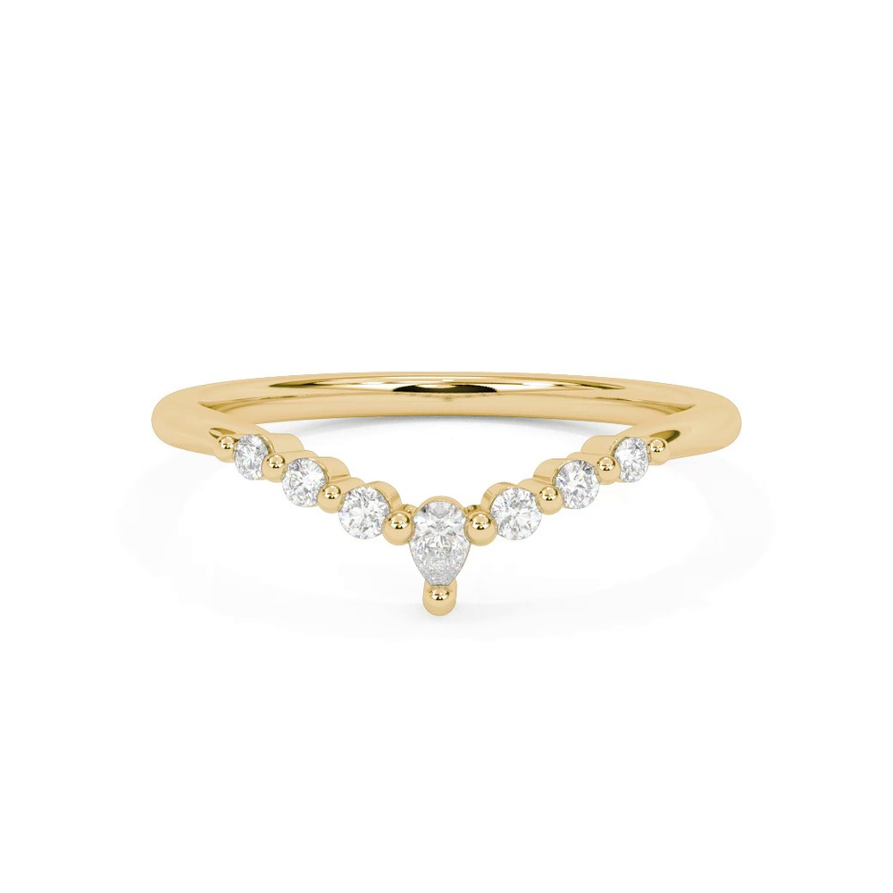 360 degree view of Chevron Pear Crown Diamond Band
