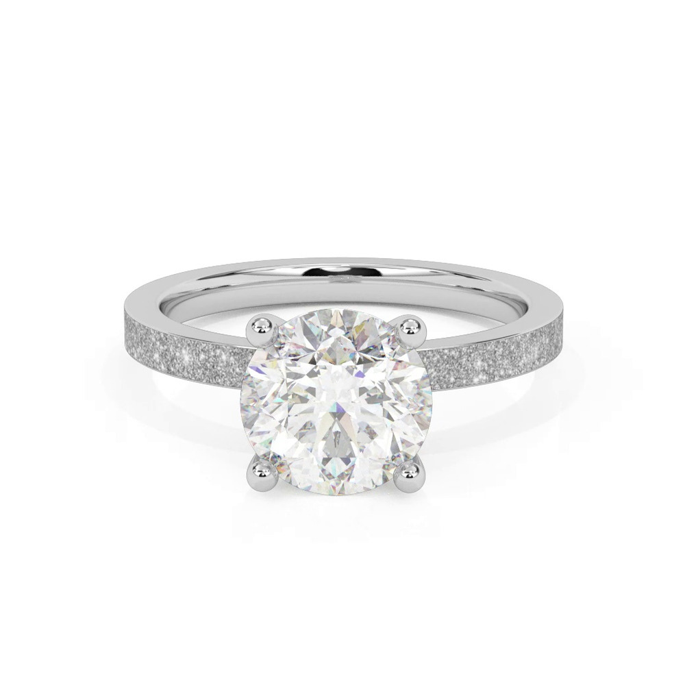 360 degree view of Astra Textured Solitaire Engagement Ring
