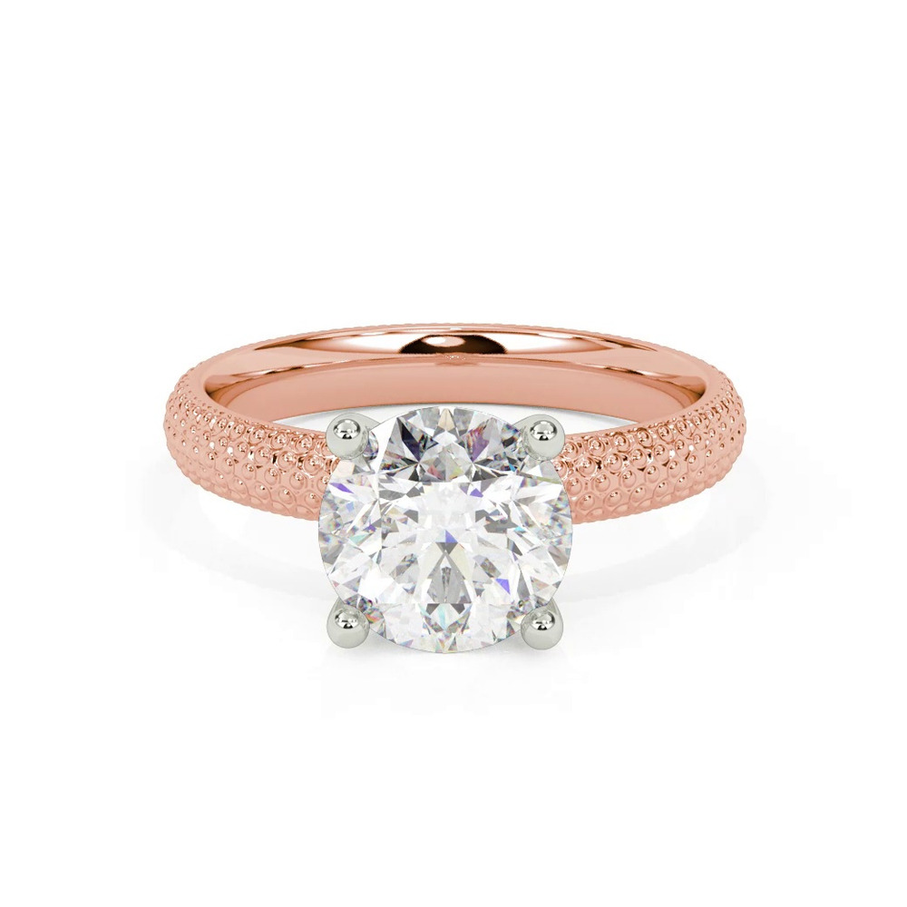 360 degree view of Beaded Solitaire Engagement Ring