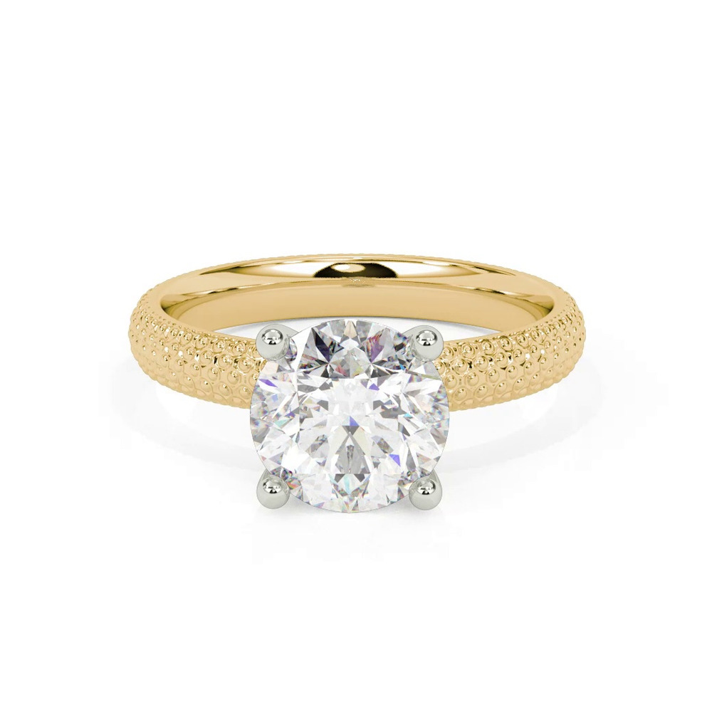 360 degree view of Beaded Solitaire Engagement Ring