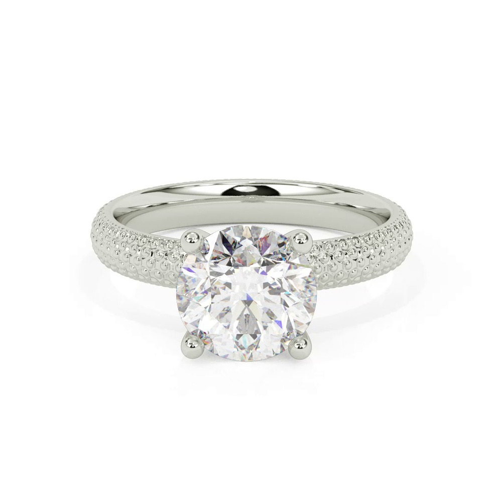 360 degree view of Beaded Solitaire Engagement Ring
