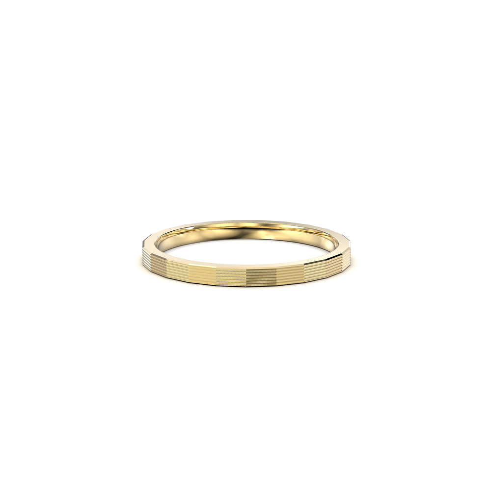 360 degree view of Faceted Grooved Stackable Band (1.5mm)