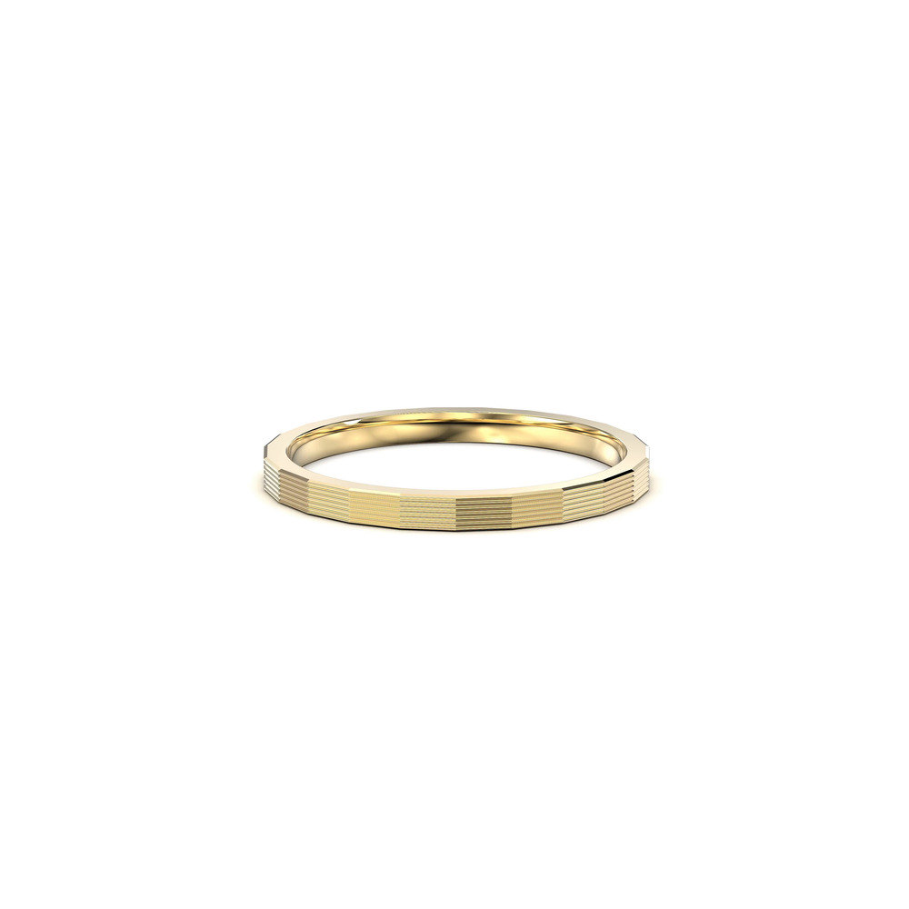360 degree view of Faceted Grooved Stackable Band (1.5mm)