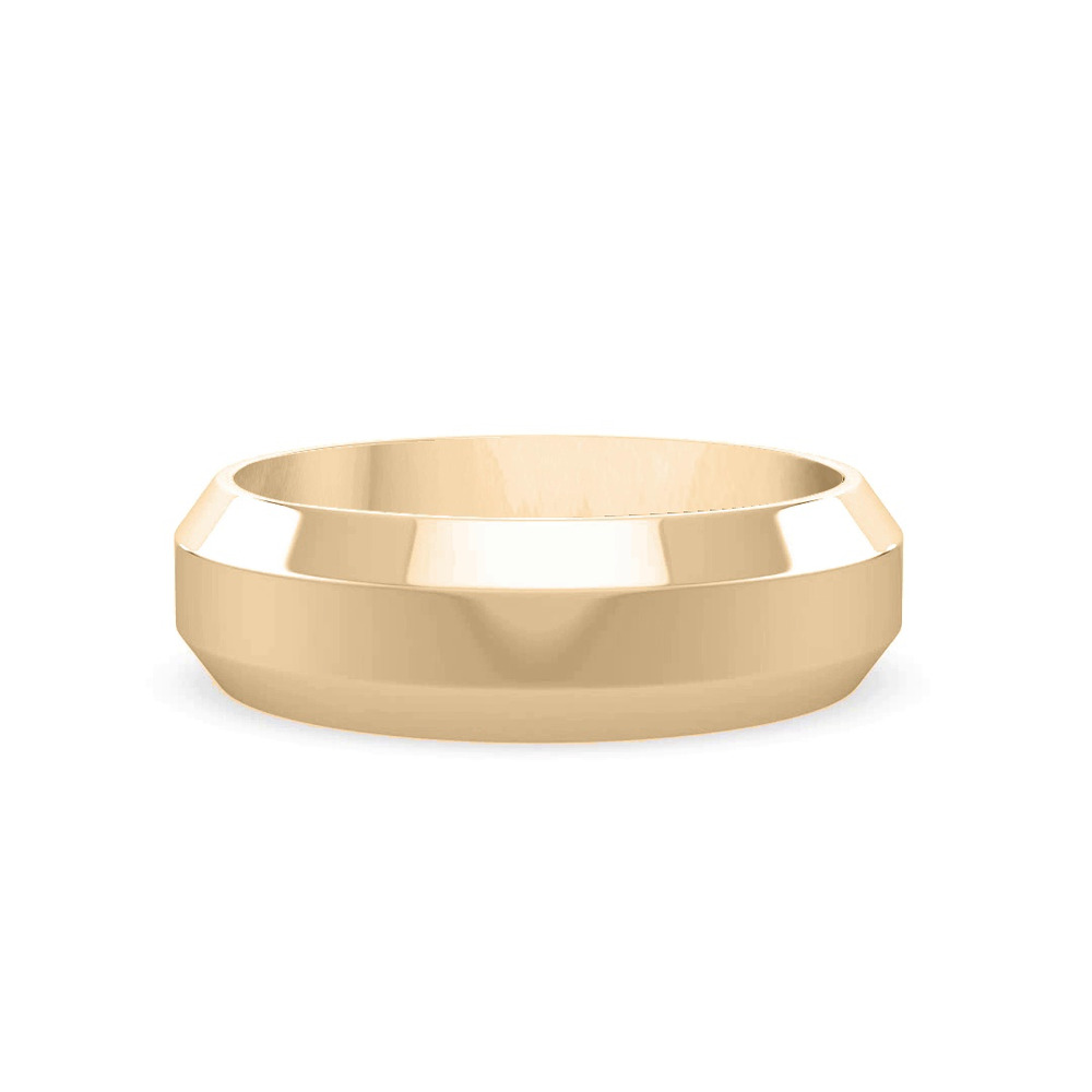 360 degree view of Bold Faceted Band (6mm)