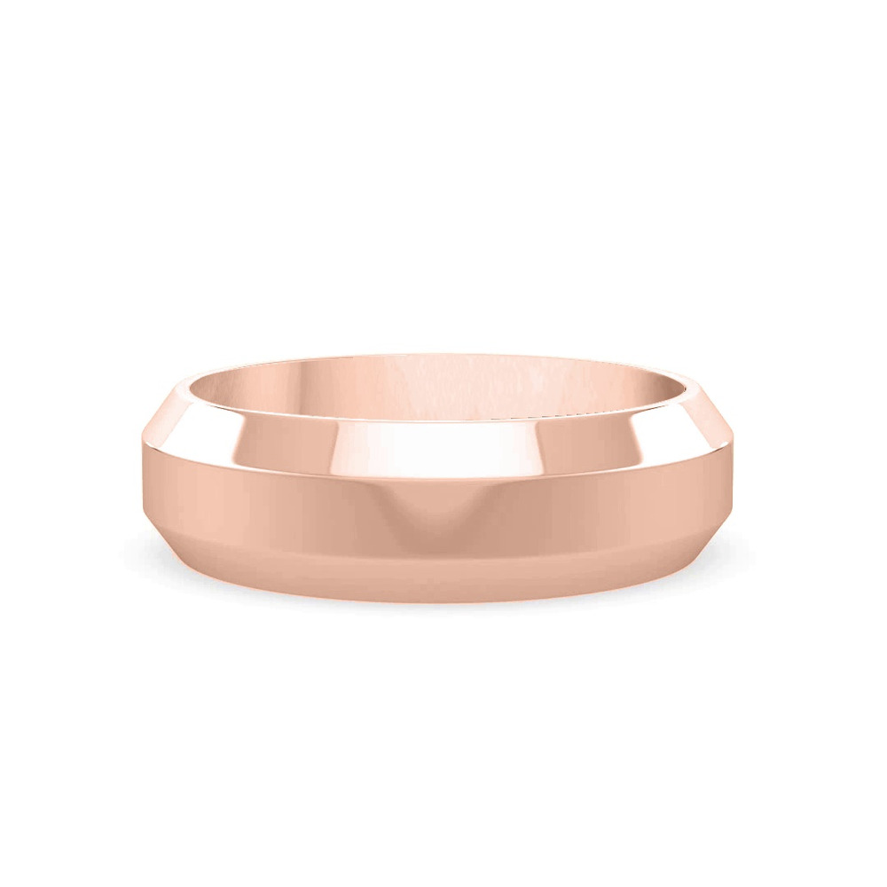 360 degree view of Bold Faceted Band (6mm)