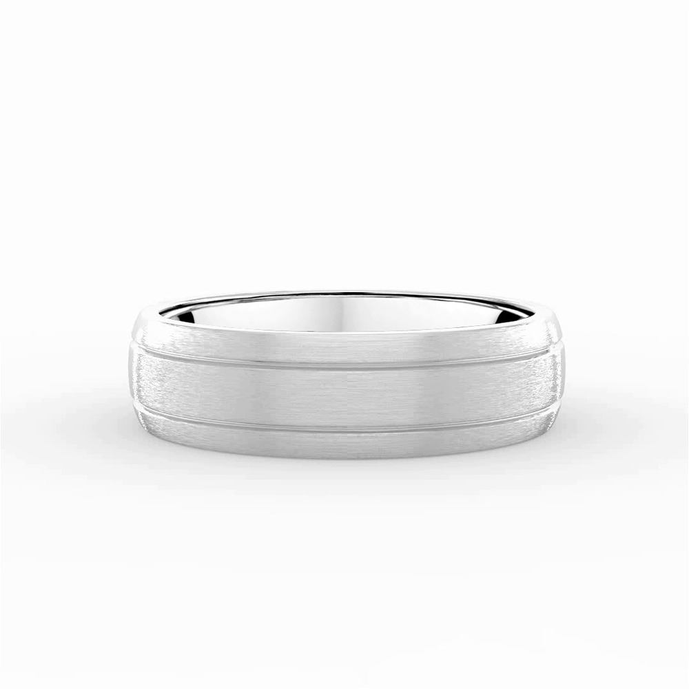 360 degree view of Satin Low Dome Grooved Band (6mm)