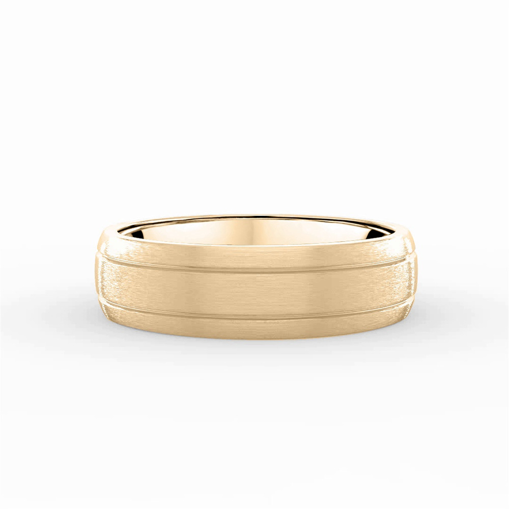 360 degree view of Satin Low Dome Grooved Band (6mm)
