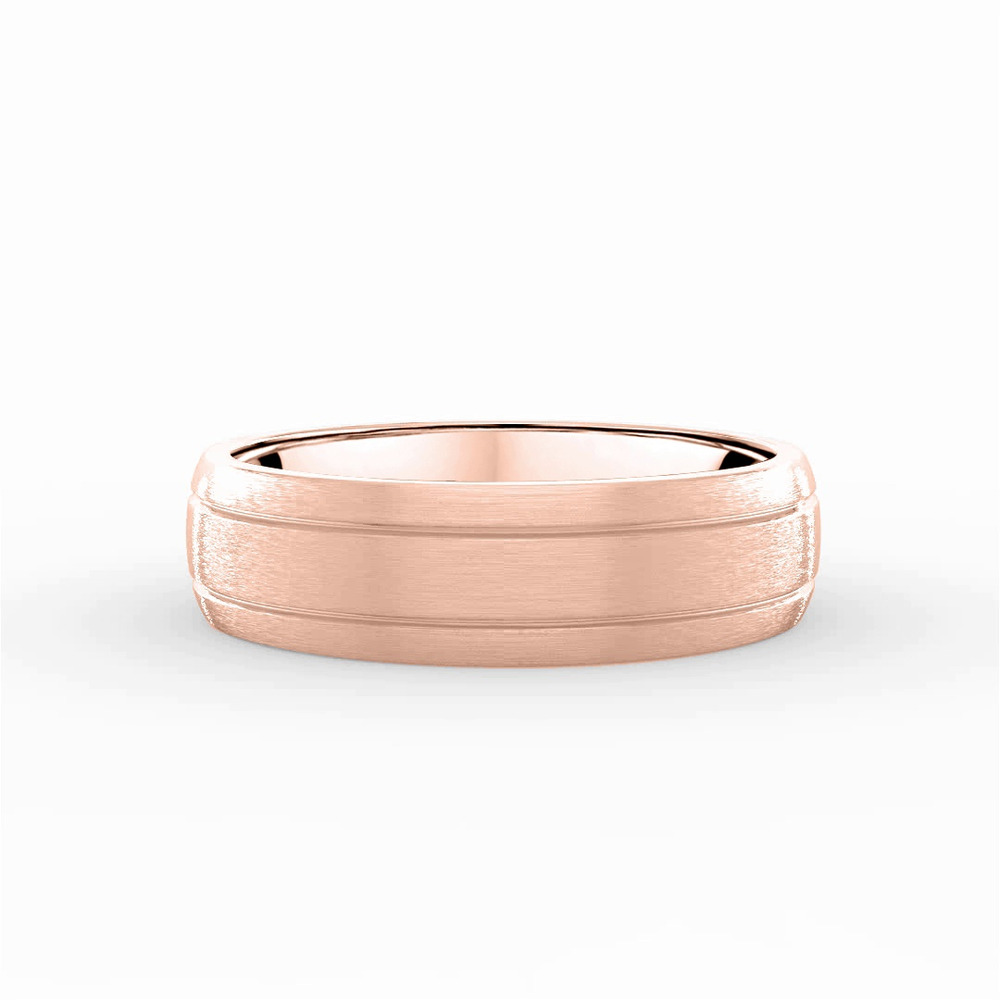 360 degree view of Satin Low Dome Grooved Band (6mm)