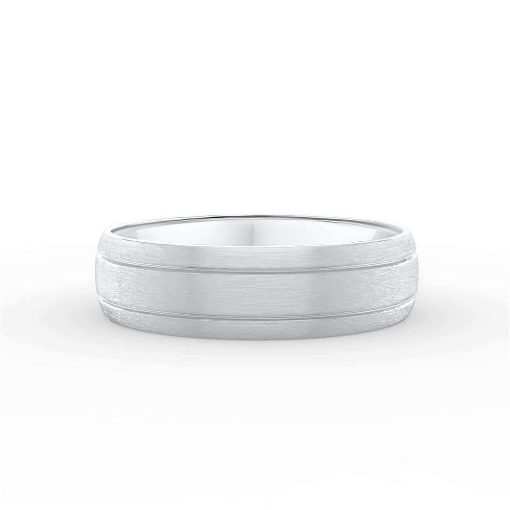 360 degree view of Satin Low Dome Grooved Band (6mm)