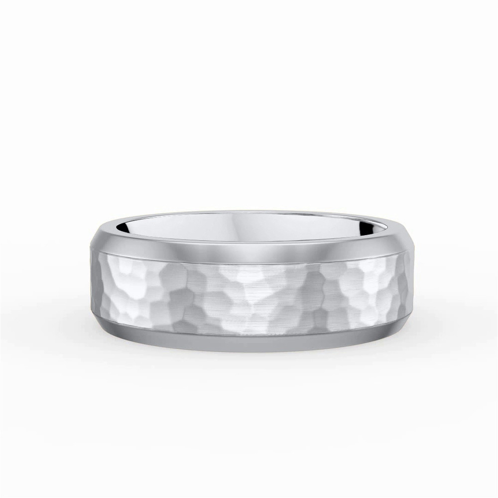 360 degree view of Hammered Matte Center Comfort Fit Band (6mm)