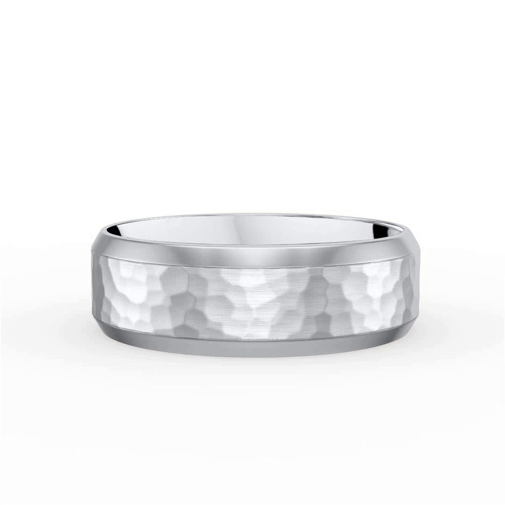 360 degree view of Hammered Matte Center Comfort Fit Band (6mm)