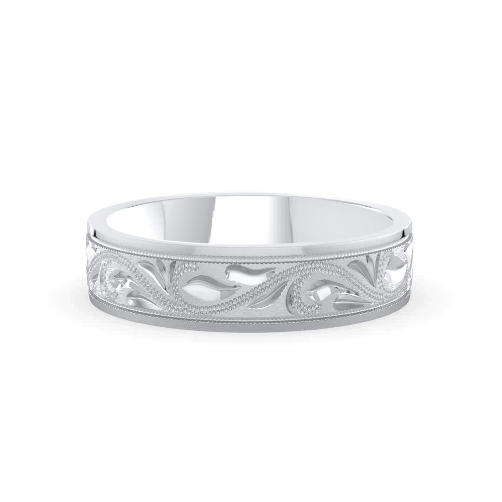 360 degree view of Hand Engraved Scroll Band (6mm)