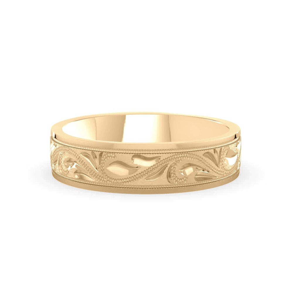 360 degree view of Hand Engraved Scroll Band (6mm)