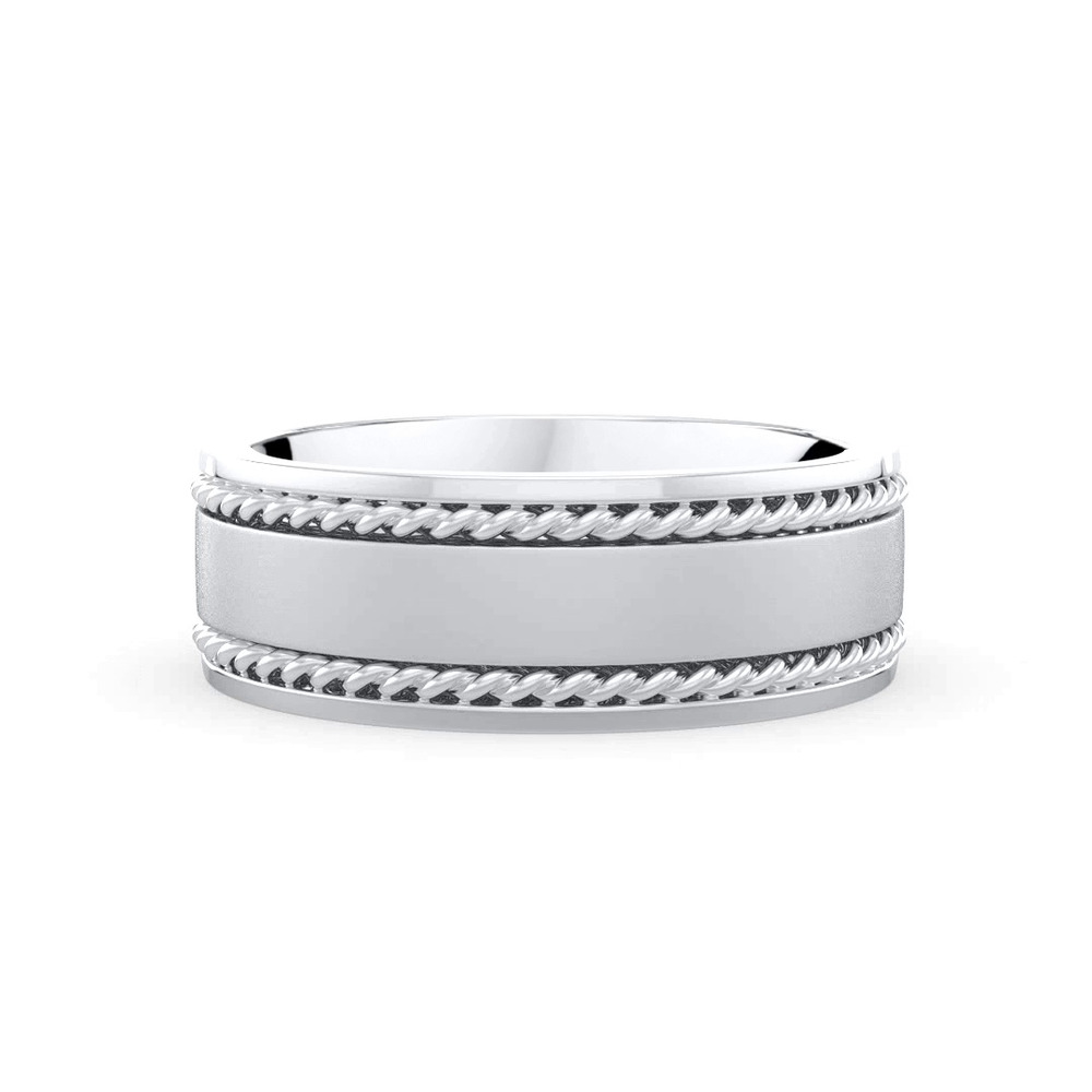 360 degree view of Matte Center Rope Edge Comfort Fit Band (8mm)