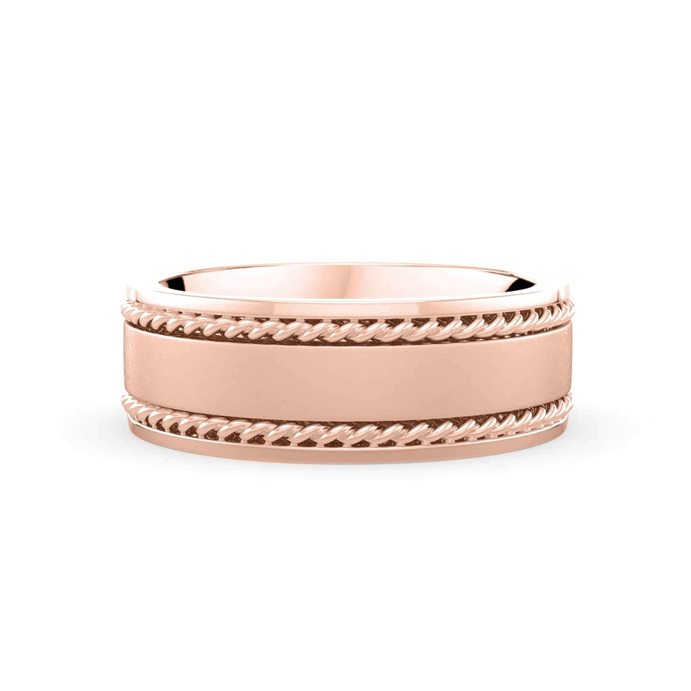 360 degree view of Matte Center Rope Edge Comfort Fit Band (8mm)