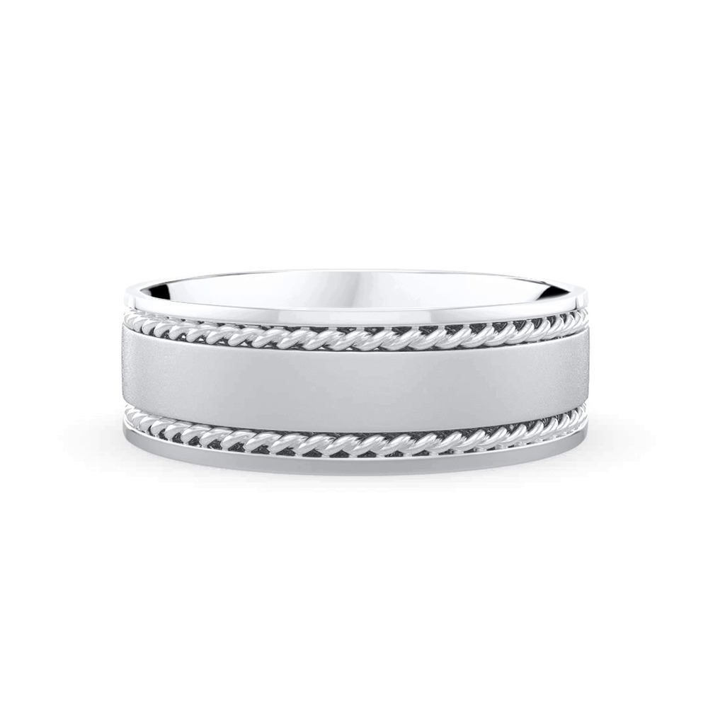 360 degree view of Matte Center Rope Edge Comfort Fit Band (8mm)