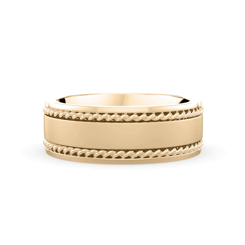 360 degree view of Matte Center Rope Edge Comfort Fit Band (8mm)