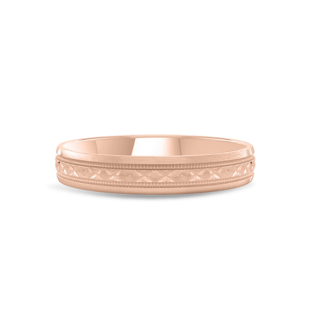 360 degree view of Geometric Milgrain Band (3.5mm)