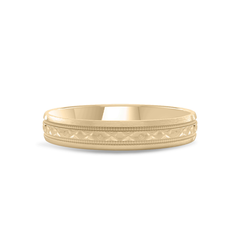 360 degree view of Geometric Milgrain Band (3.5mm)