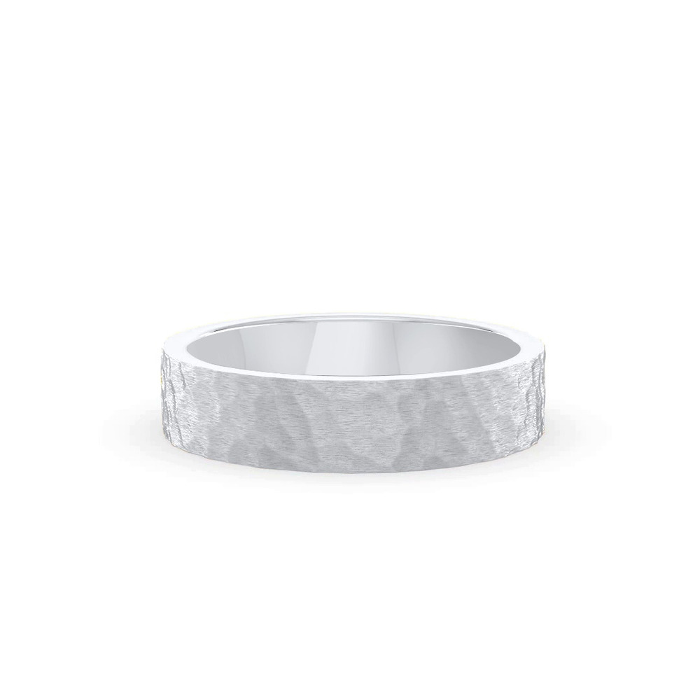 360 degree view of Hammered Satin Flat Comfort Fit Band (4mm)