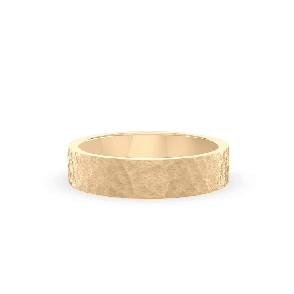 360 degree view of Hammered Satin Flat Comfort Fit Band (4mm)