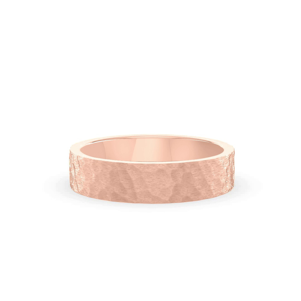360 degree view of Hammered Satin Flat Comfort Fit Band (4mm)