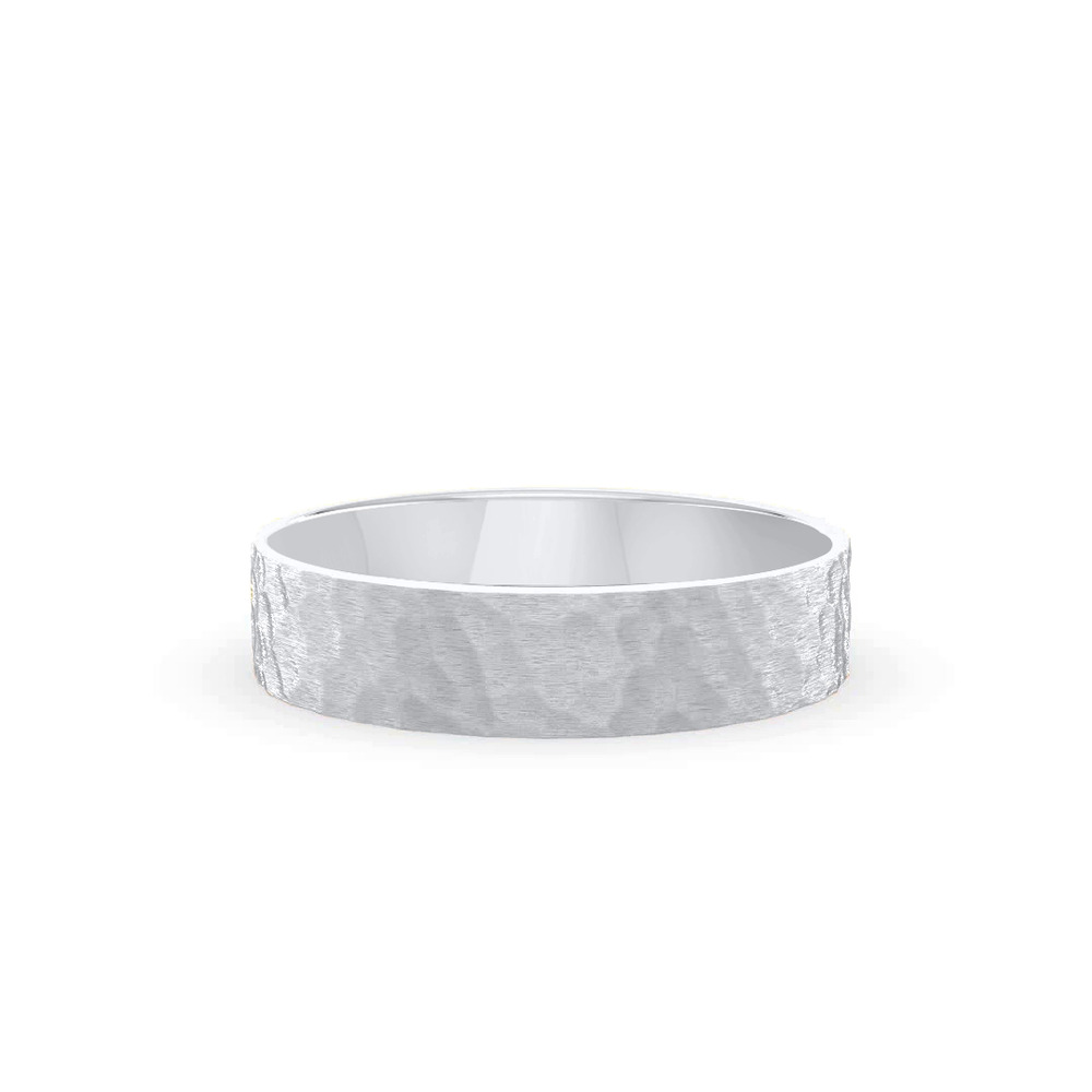 360 degree view of Hammered Satin Flat Comfort Fit Band (4mm)