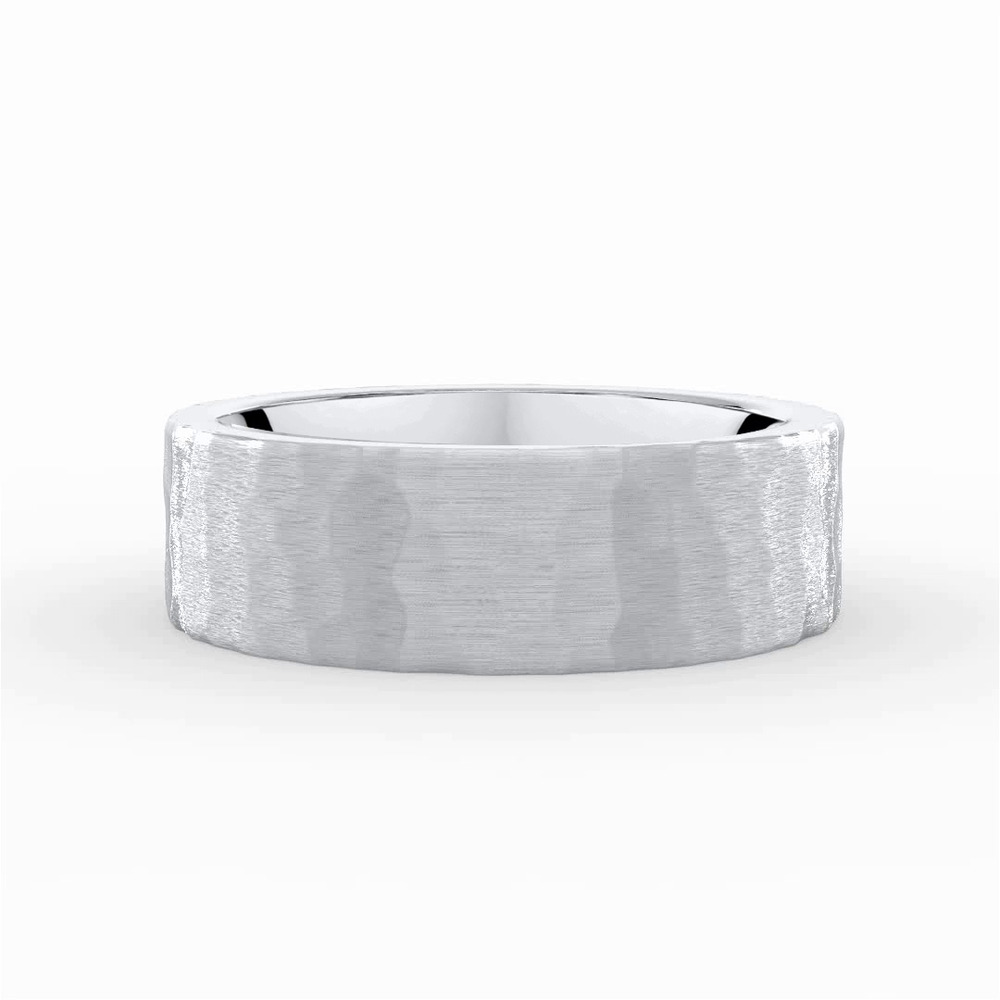 360 degree view of Hammered Satin Flat Comfort Fit Band (6mm)