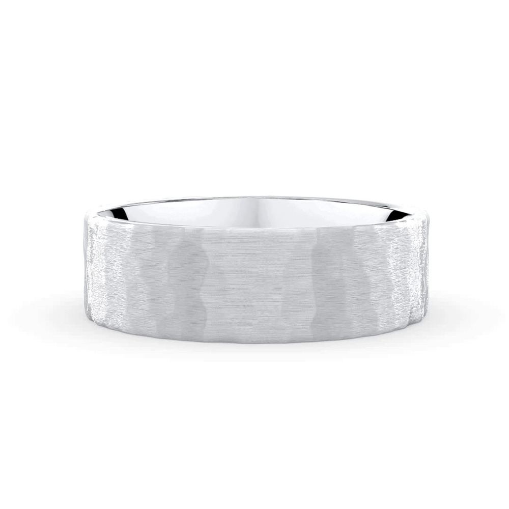 360 degree view of Hammered Satin Flat Comfort Fit Band (6mm)