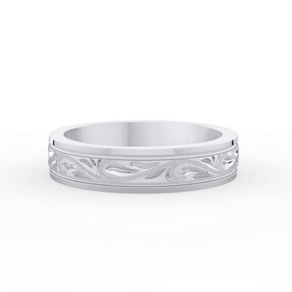 360 degree view of Hand Engraved Scroll Band (5mm)
