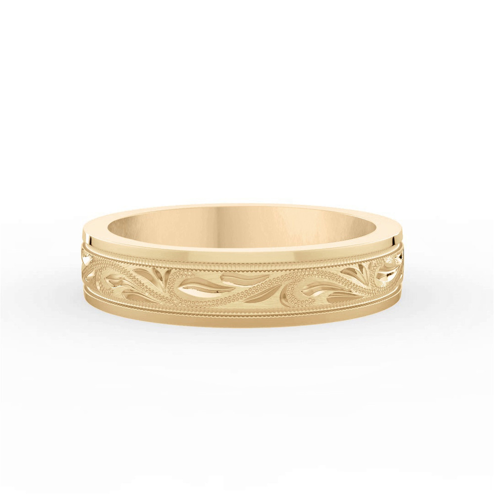 360 degree view of Hand Engraved Scroll Band (5mm)