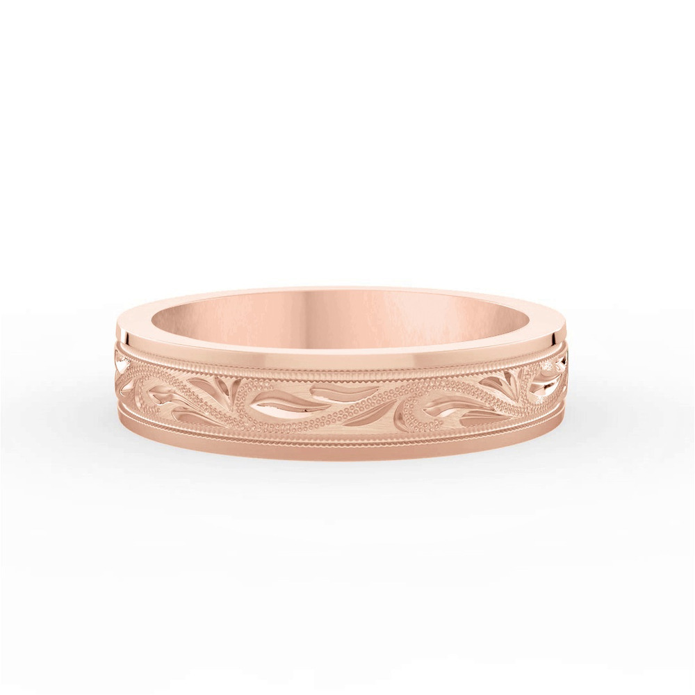 360 degree view of Hand Engraved Scroll Band (5mm)
