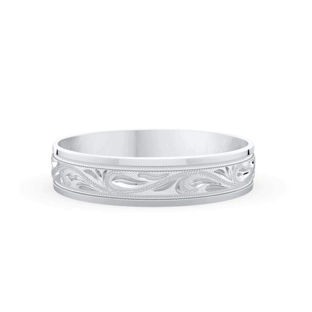 360 degree view of Hand Engraved Scroll Band (5mm)