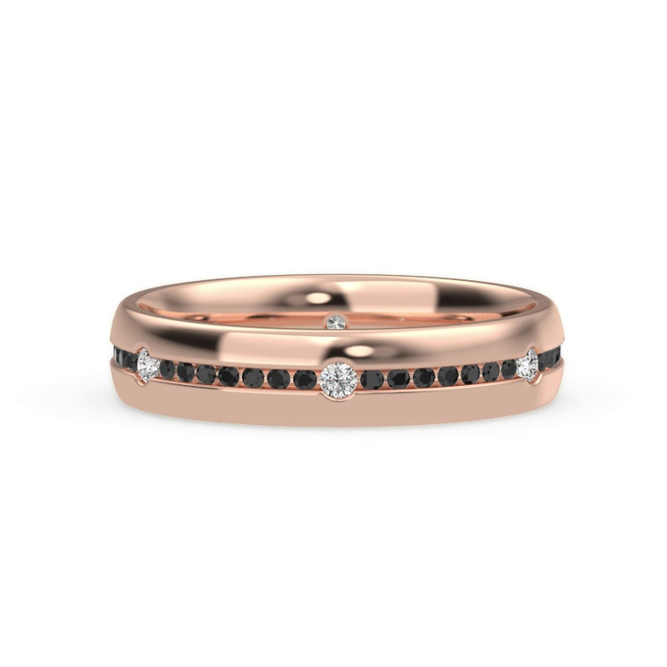 360 degree view of Black-White Contrast Eternity Band (6mm)