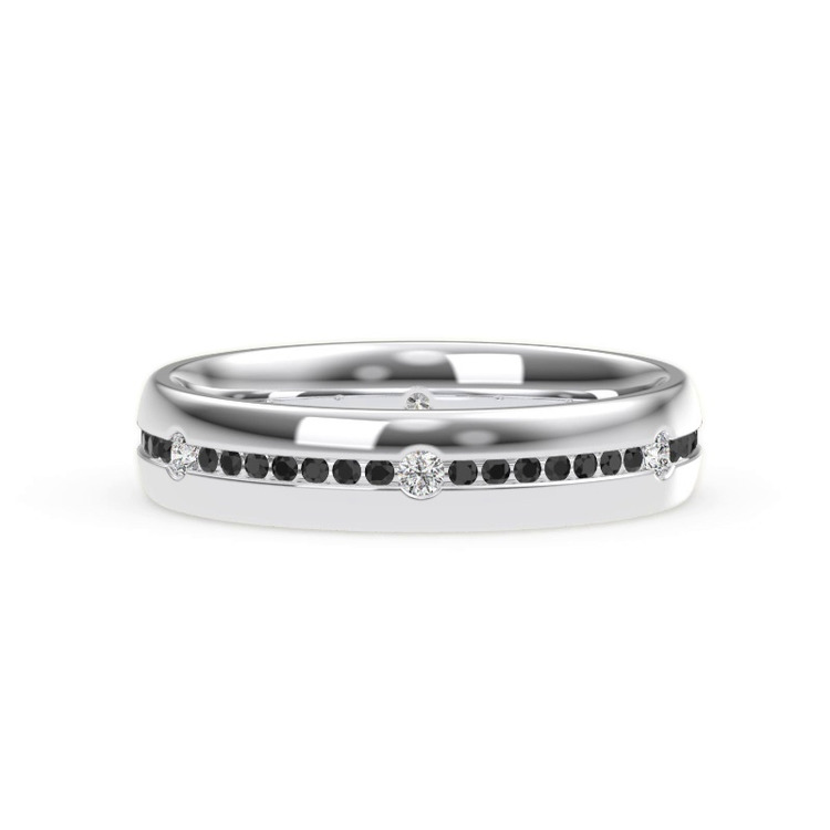 360 degree view of Black-White Contrast Eternity Band (6mm)