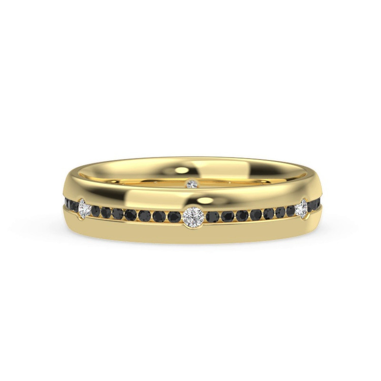 360 degree view of Black-White Contrast Eternity Band (6mm)