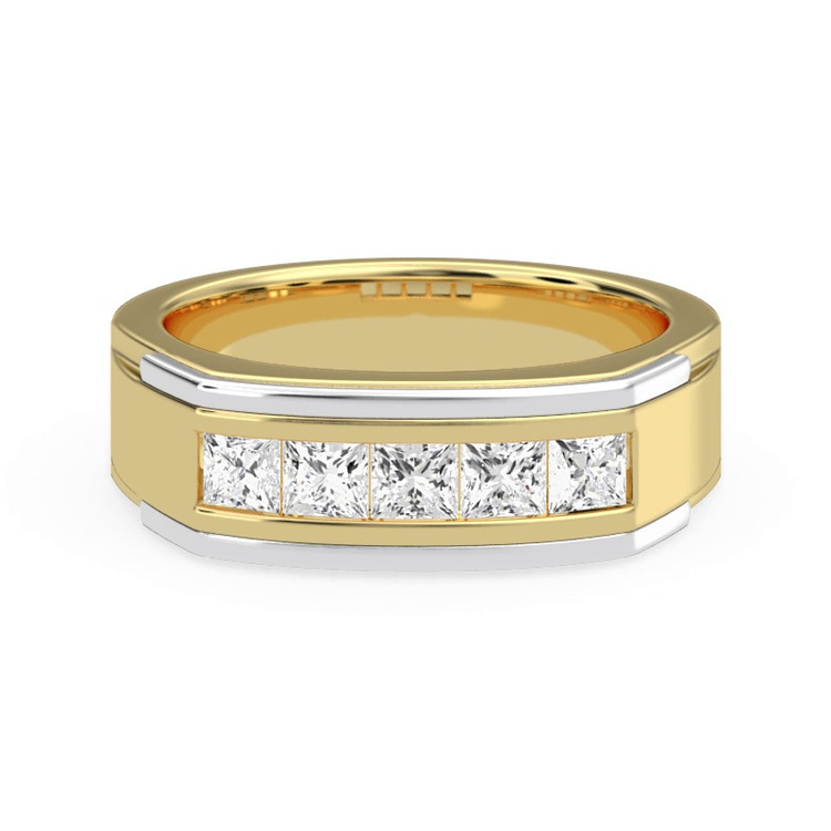 360 degree view of Five-Stone Lab Princess-Cut Channel-Set Band (5mm)