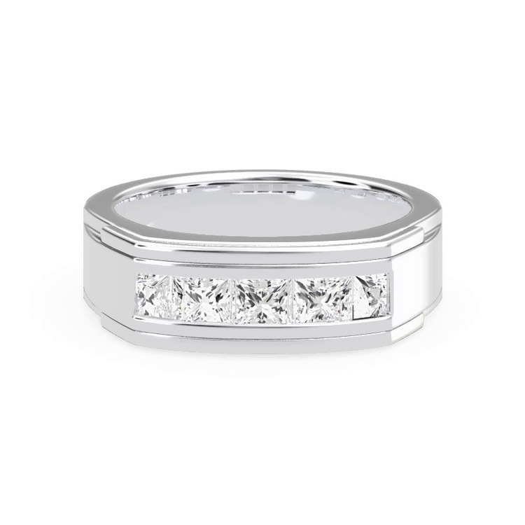 360 degree view of Five-Stone Princess-Cut Channel-Set Band (5mm)