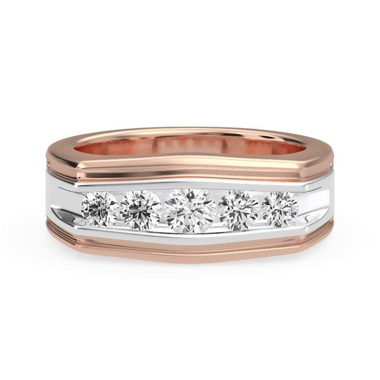 360 degree view of Graduating Round Channel-Set Lab Diamond Band (6.7mm)