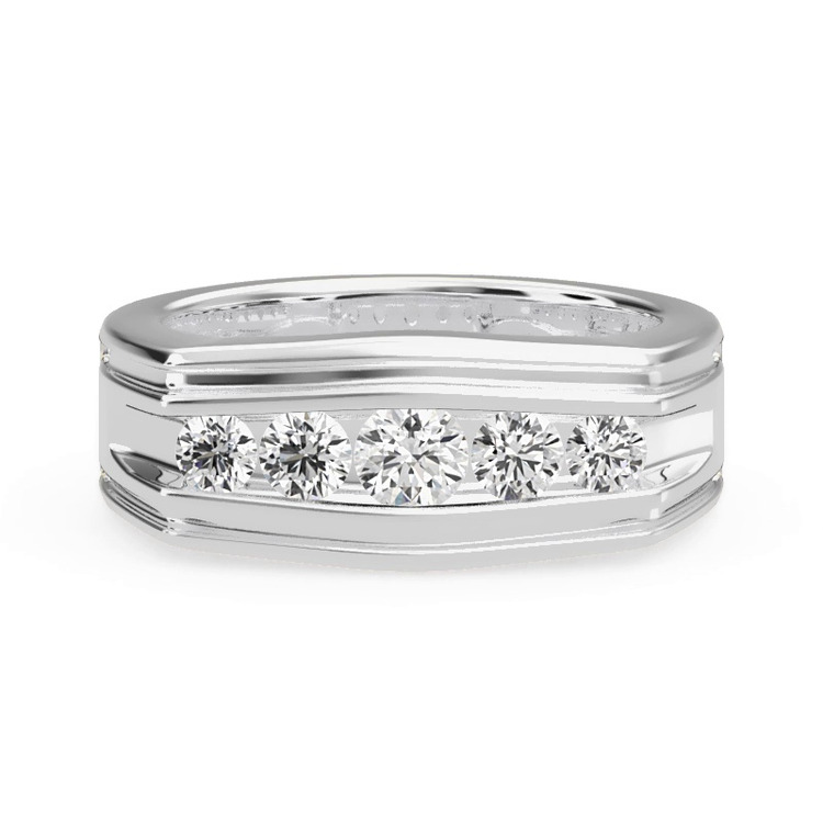 360 degree view of Graduating Round Channel-Set Lab Diamond Band (6.7mm)