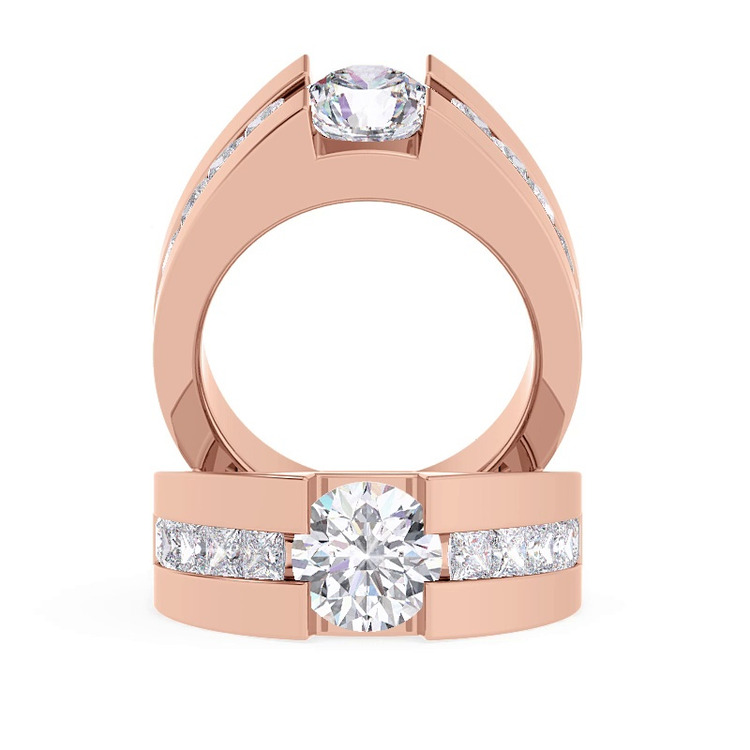 360 degree view of York Princess Channel Set Engagement Ring