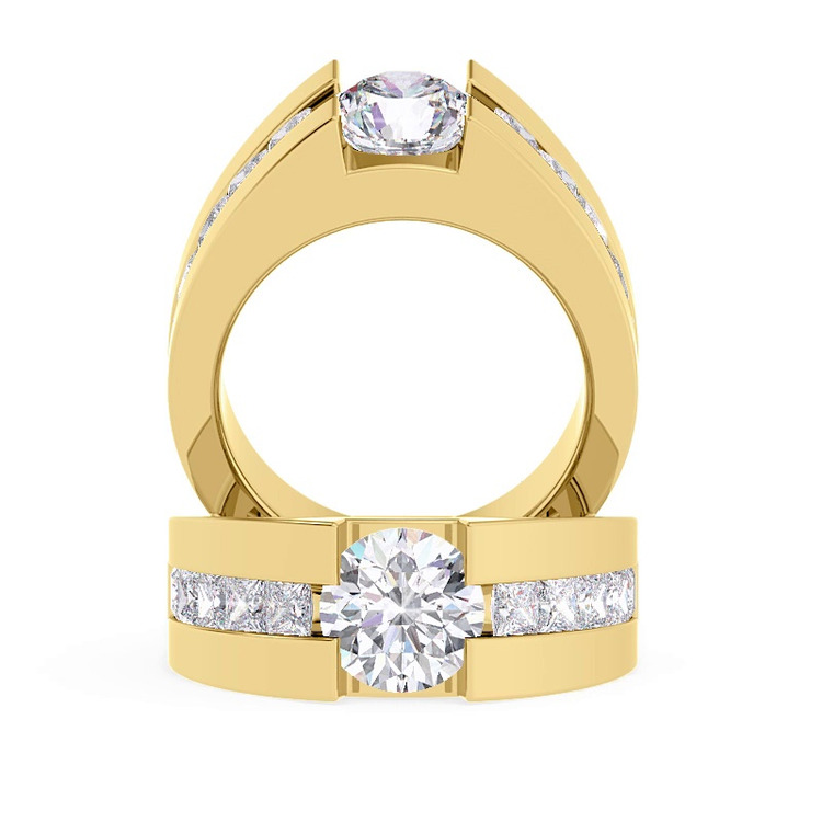 360 degree view of York Princess Channel Set Engagement Ring