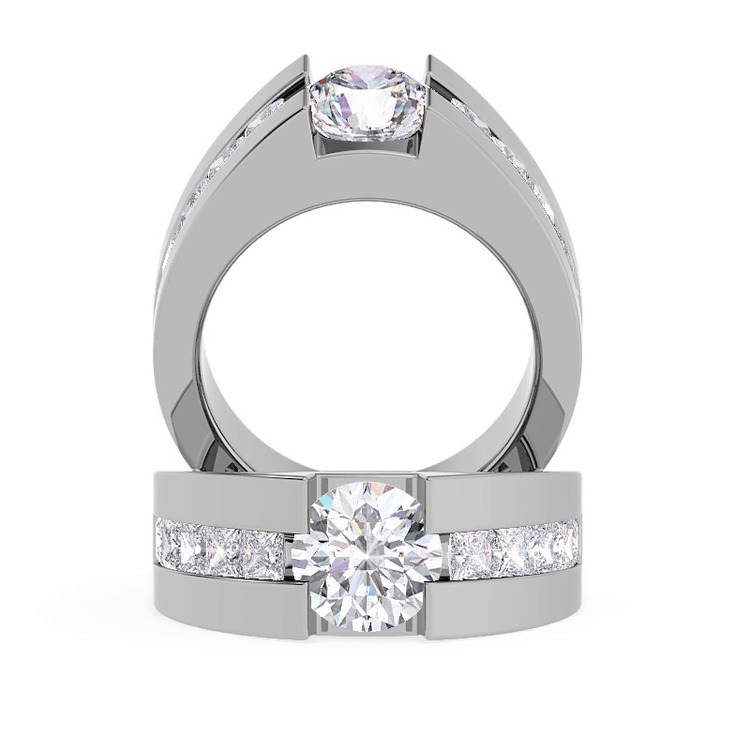 360 degree view of York Lab Princess Channel Set Engagement Ring