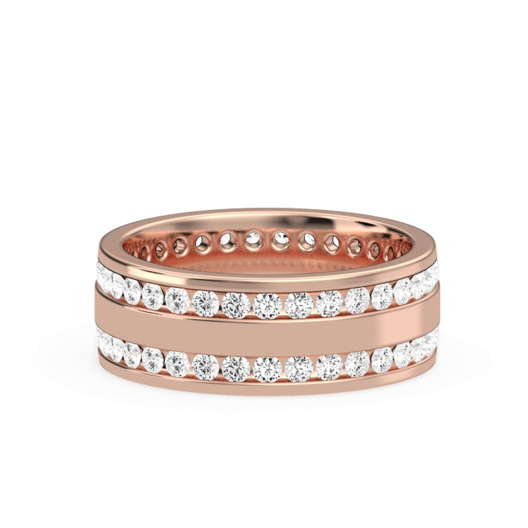 360 degree view of Double Row Diamond Eternity Band (7mm)