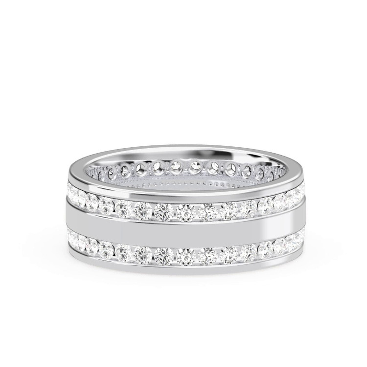 360 degree view of Double Row Diamond Eternity Band (7mm)