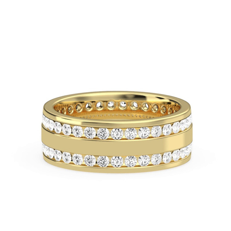 360 degree view of Double Row Diamond Eternity Band (7mm)