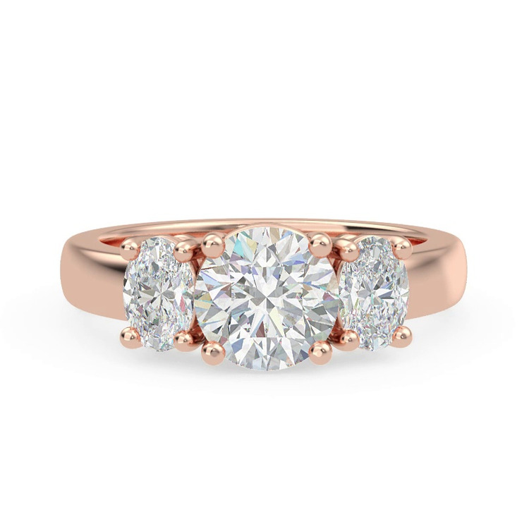 360 degree view of Roxie Oval Lab Side Stone Three-Stone Engagement Ring