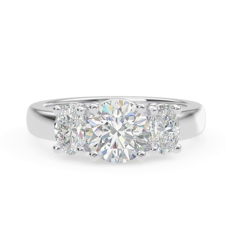 360 degree view of Roxie Oval Lab Side Stone Three-Stone Engagement Ring
